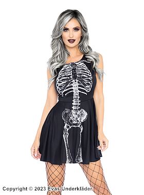 Halloween, maskeradklänning, skelett